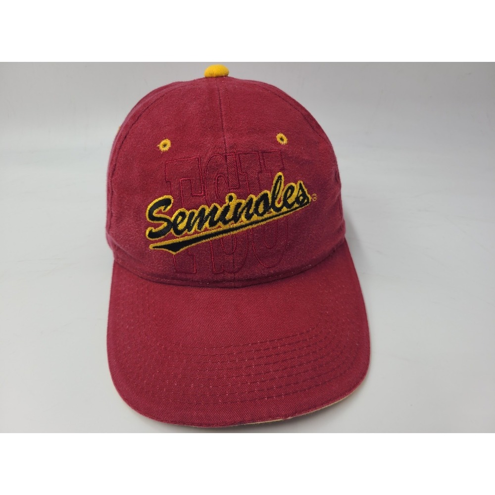 Vintage Florida State University Seminoles Signatures Strapback Hat Cap NCAA Red